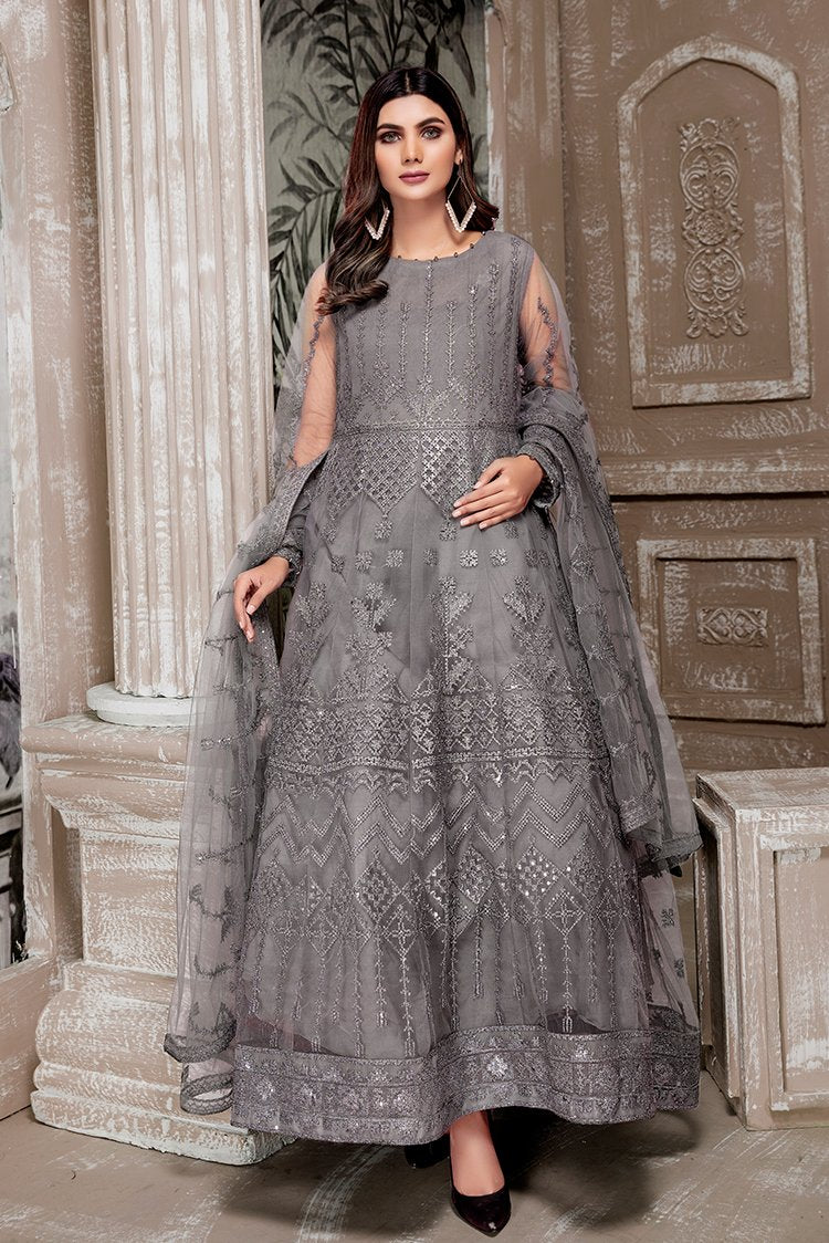 Picture of Ellena - Embroidered Net Maxi Dress - Available at Raja Sahib