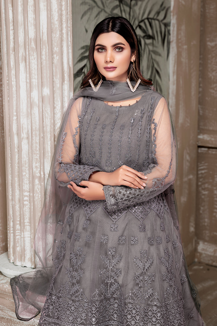 Picture of Ellena - Embroidered Net Maxi Dress - Available at Raja Sahib