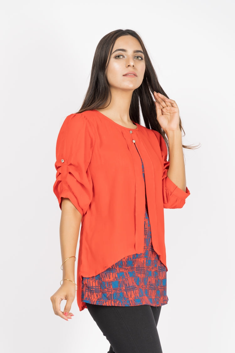 Picture of Ellena - Printed Georgette Top - Available at Raja Sahib