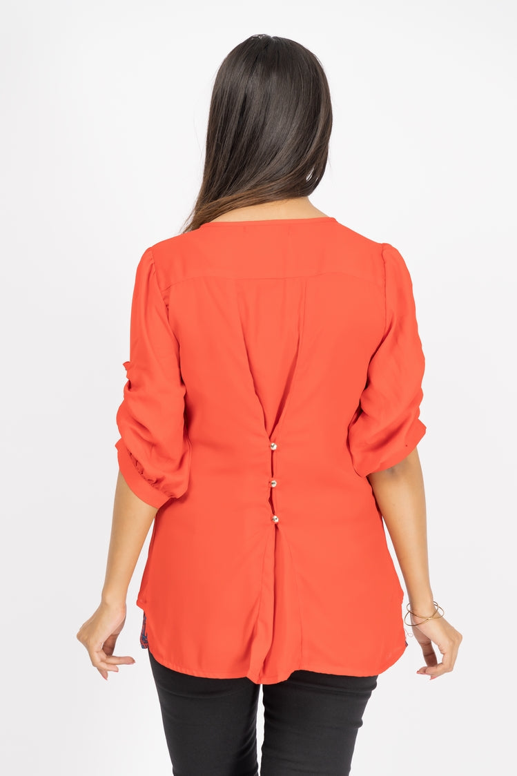 Picture of Ellena - Printed Georgette Top - Available at Raja Sahib