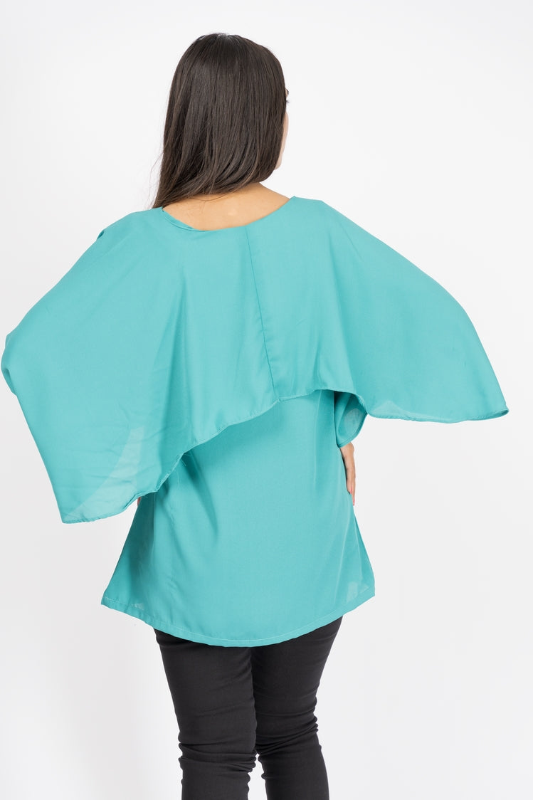 Picture of Ellena - Solid Color Georgette Top - Available at Raja Sahib
