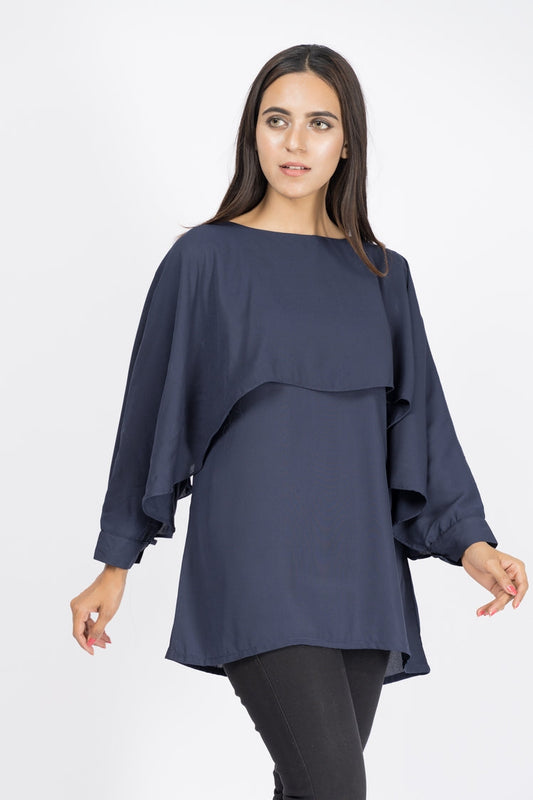 Picture of Ellena - Solid Color Georgette Top - Available at Raja Sahib
