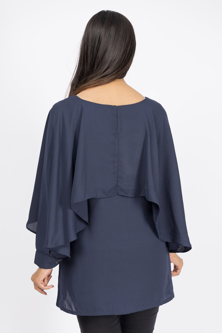 Picture of Ellena - Solid Color Georgette Top - Available at Raja Sahib