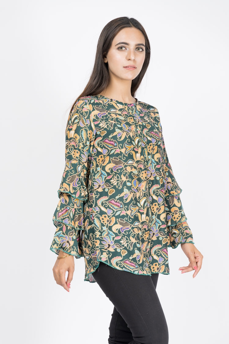 Picture of Ellena - Printed Georgette Top - Available at Raja Sahib