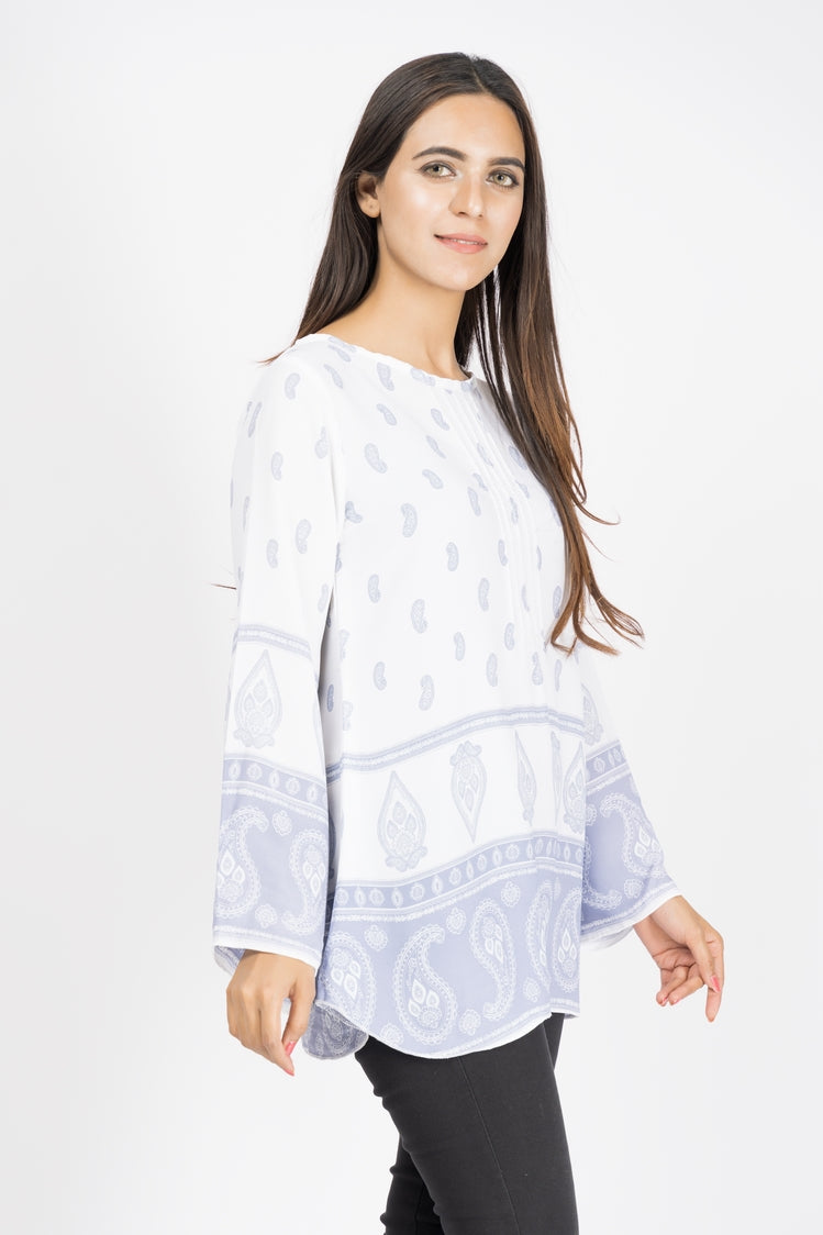 Picture of Ellena - Printed Georgette Top - Available at Raja Sahib