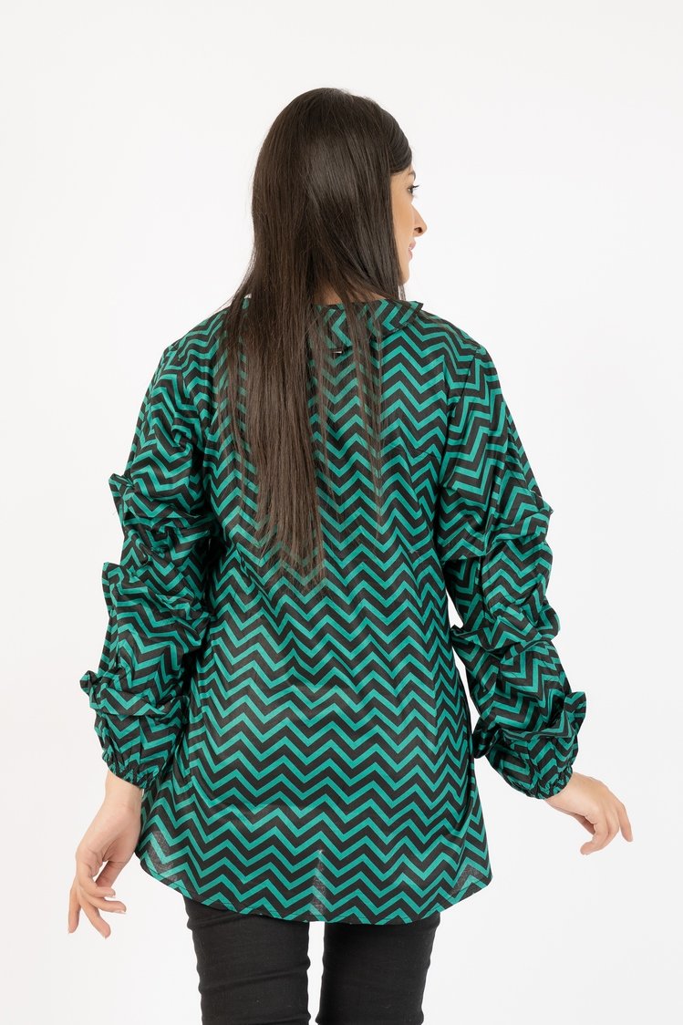 Picture of Ellena - 100% Cotton Belted Top - Available at Raja Sahib