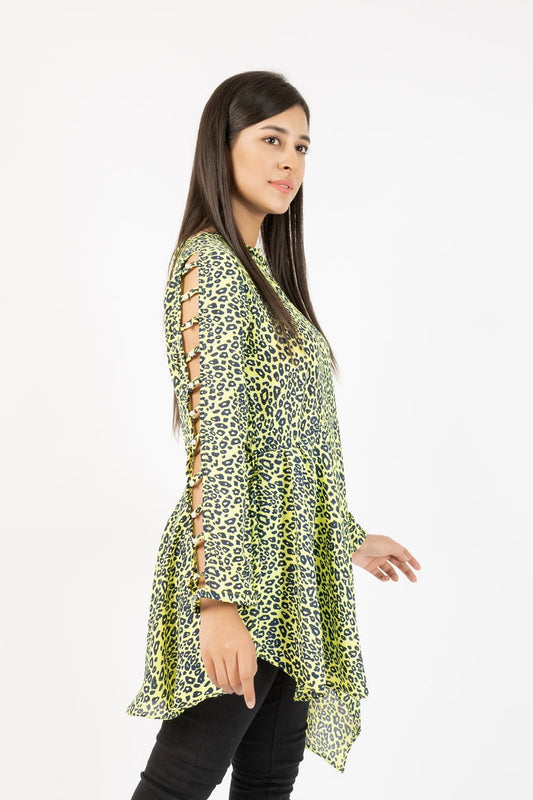 Picture of Ellena - Printed Georgette Top - Available at Raja Sahib