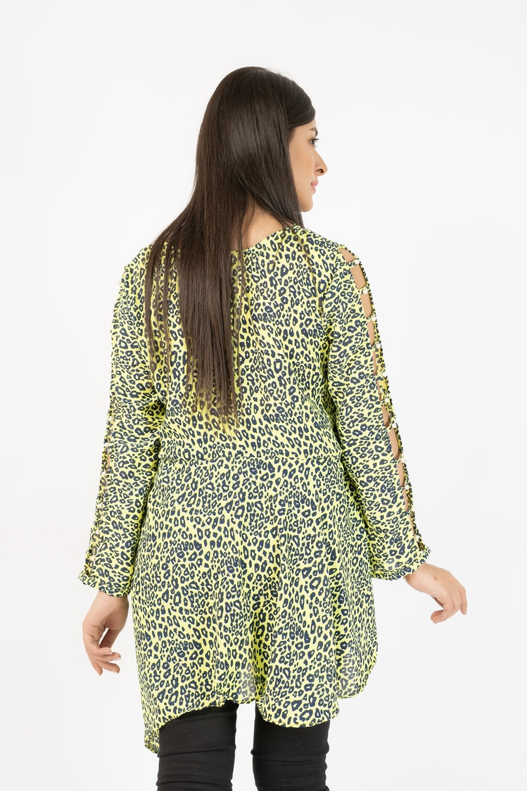 Picture of Ellena - Printed Georgette Top - Available at Raja Sahib