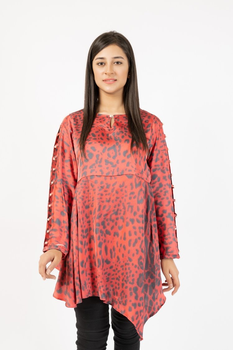Picture of Ellena - Printed Georgette Top - Available at Raja Sahib