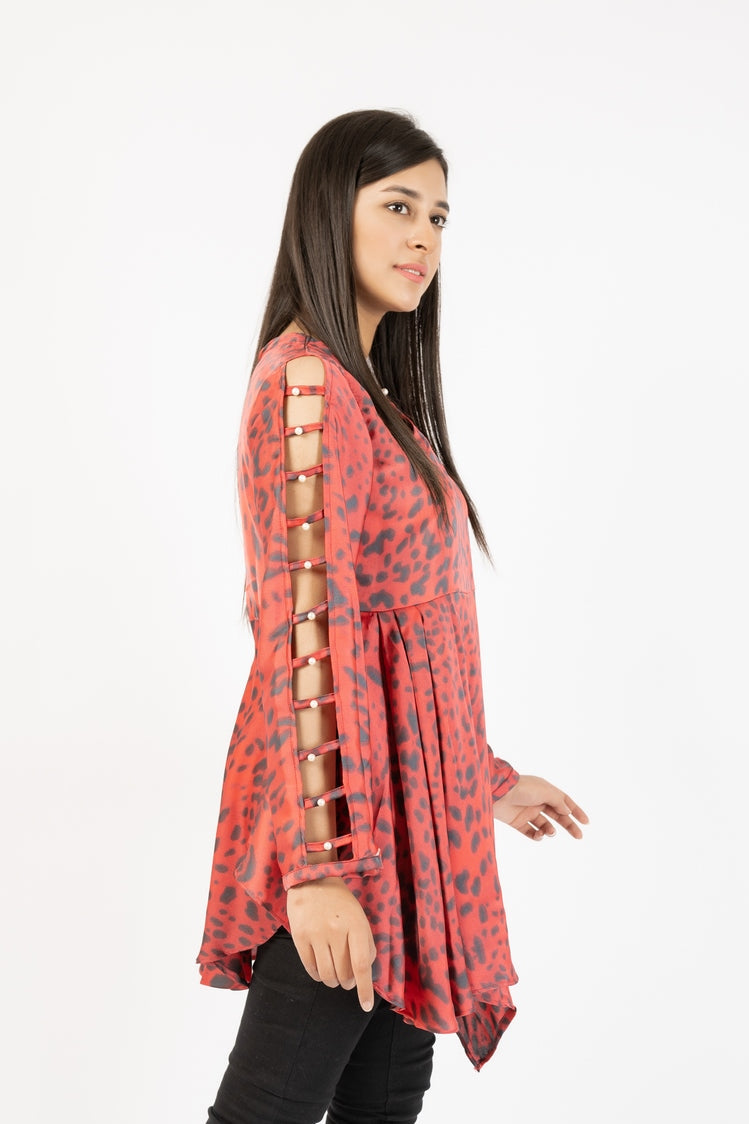 Picture of Ellena - Printed Georgette Top - Available at Raja Sahib