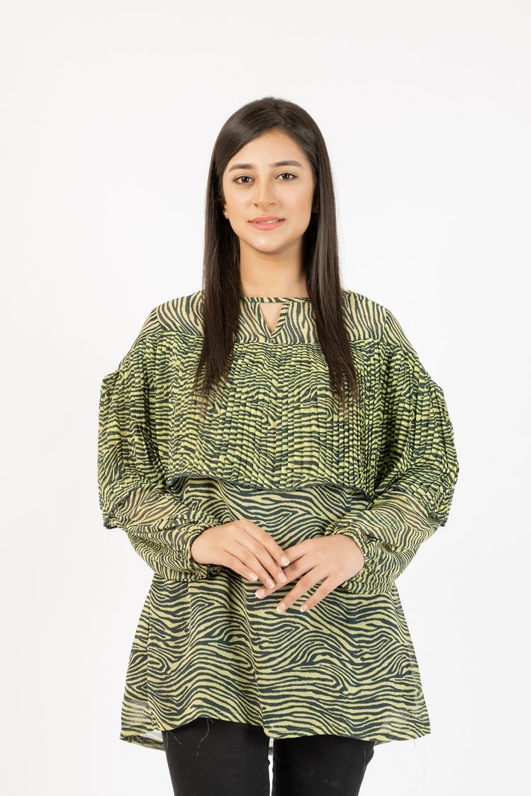 Picture of Ellena - 100% Cotton Belted Top - Available at Raja Sahib