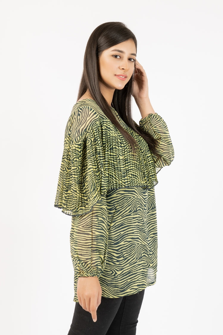 Picture of Ellena - 100% Cotton Belted Top - Available at Raja Sahib