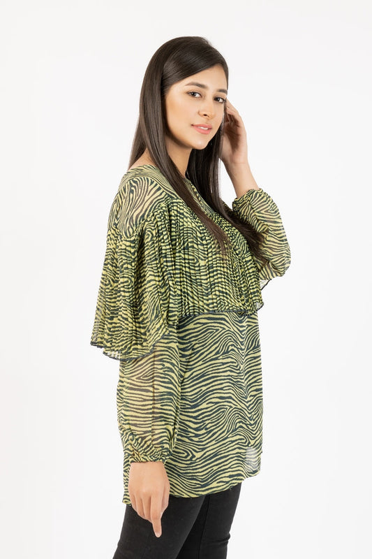 Picture of Ellena - 100% Cotton Belted Top - Available at Raja Sahib