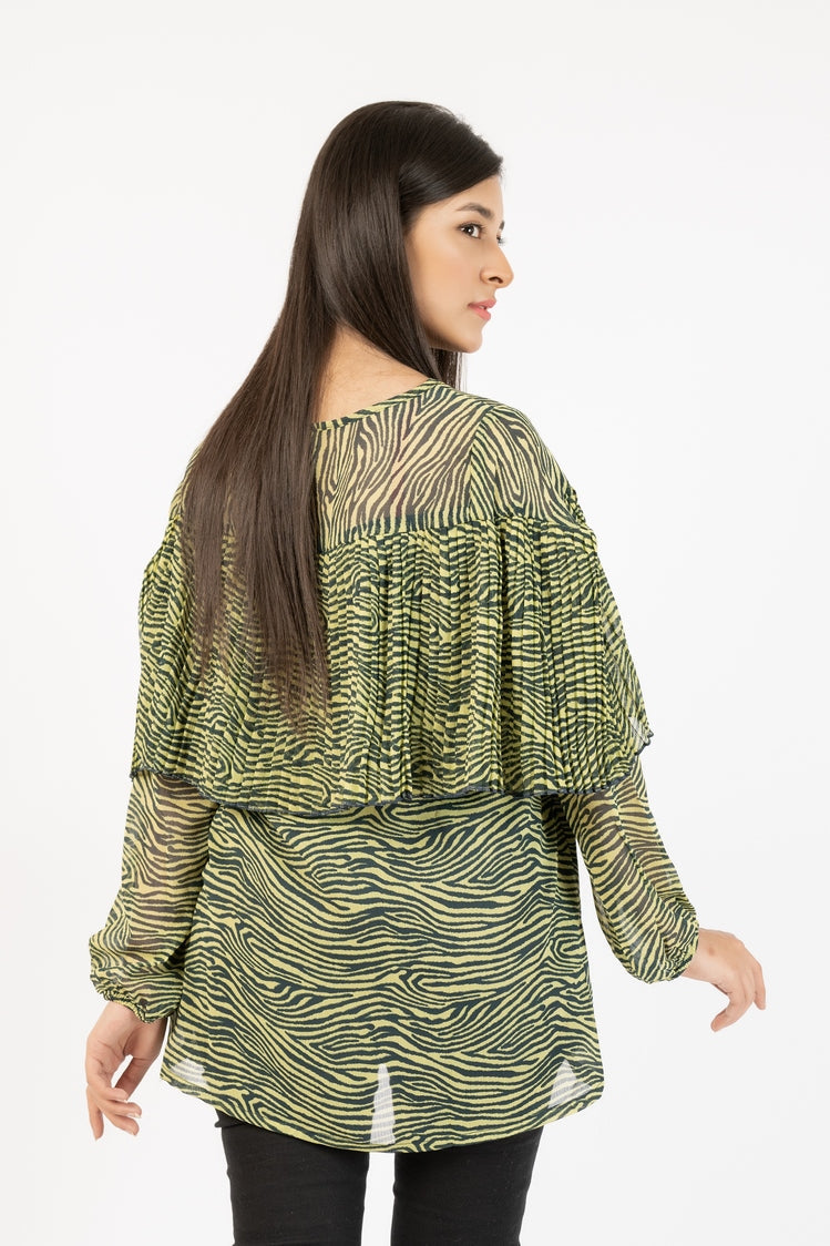 Picture of Ellena - 100% Cotton Belted Top - Available at Raja Sahib