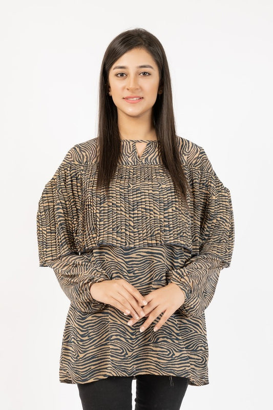 Picture of Ellena - Georgette Lace Sleeve Top - Available at Raja Sahib