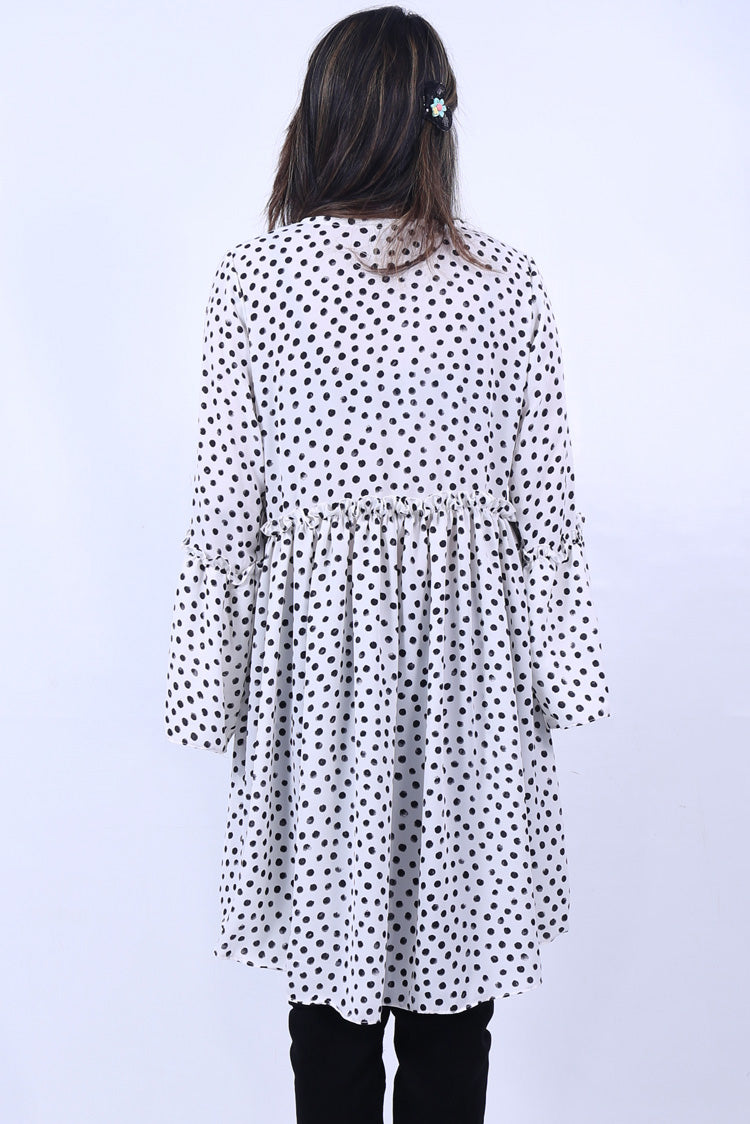 Picture of Ellena - Polka Dots Georgette Top - Available at Raja Sahib