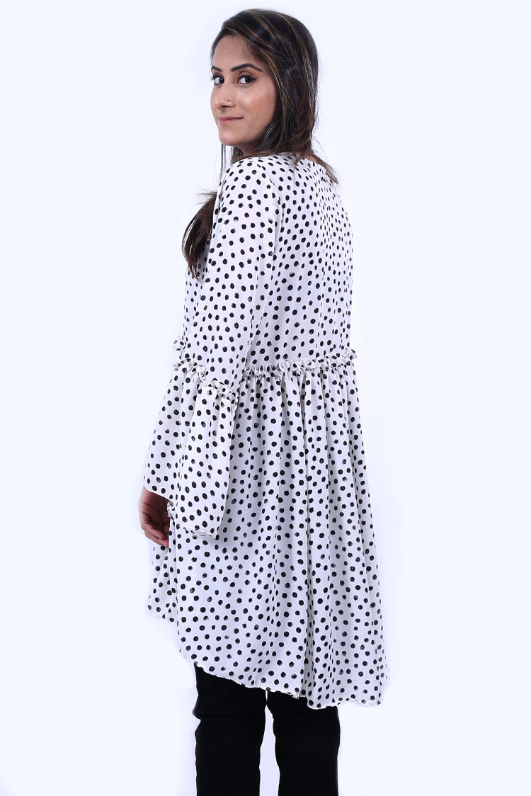 Picture of Ellena - Polka Dots Georgette Top - Available at Raja Sahib