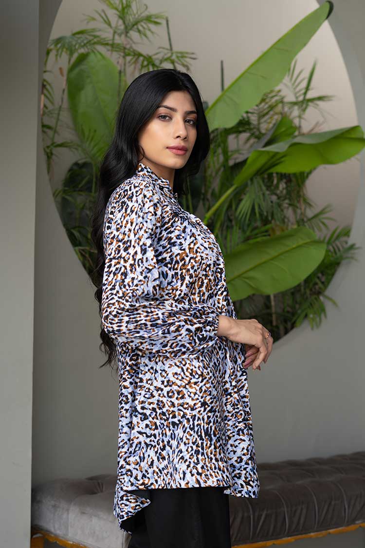 Picture of Ellena - Printed Goergette Top - Available at Raja Sahib