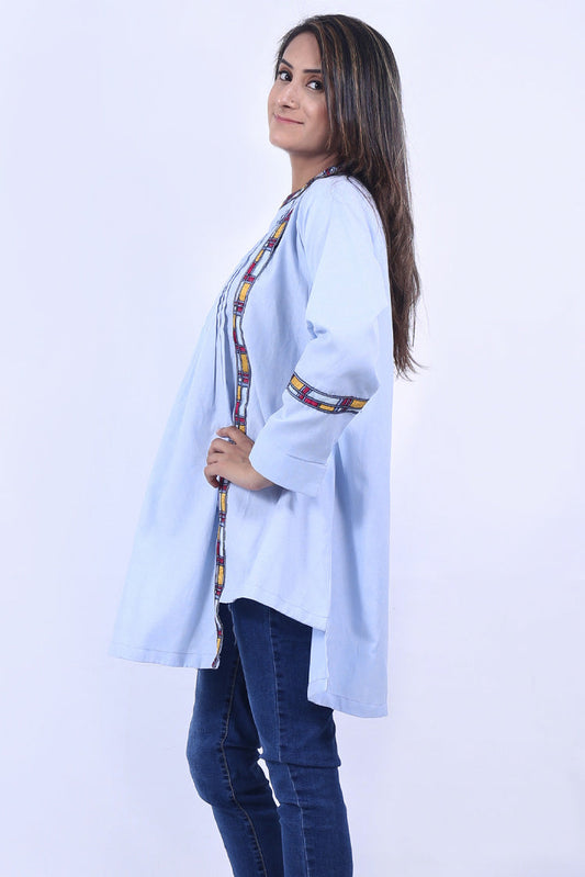 Picture of Ellena - Embroidered Cotton Top - Available at Raja Sahib