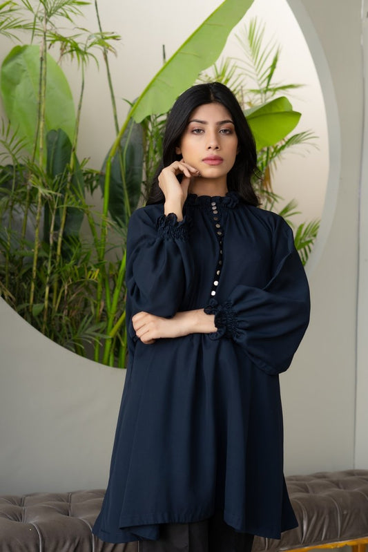 Picture of Ellena - Solid Color Georgette Top - Available at Raja Sahib
