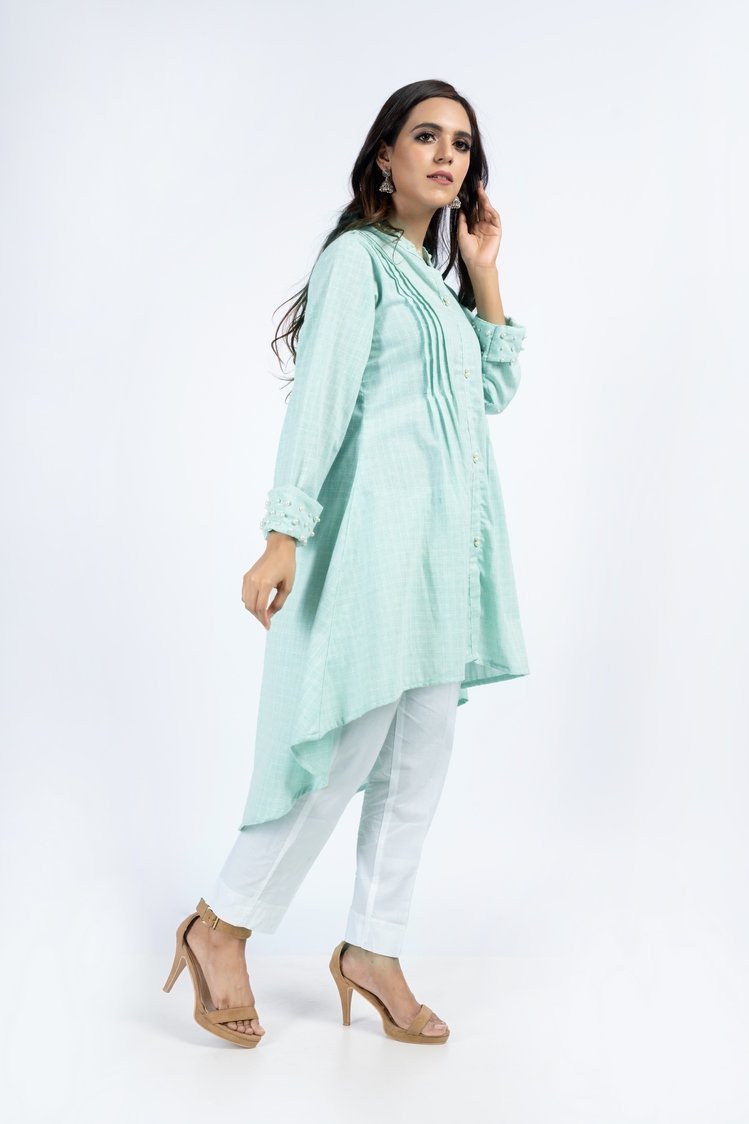 Picture of Ellena - Textured Cotton Top - Available at Raja Sahib