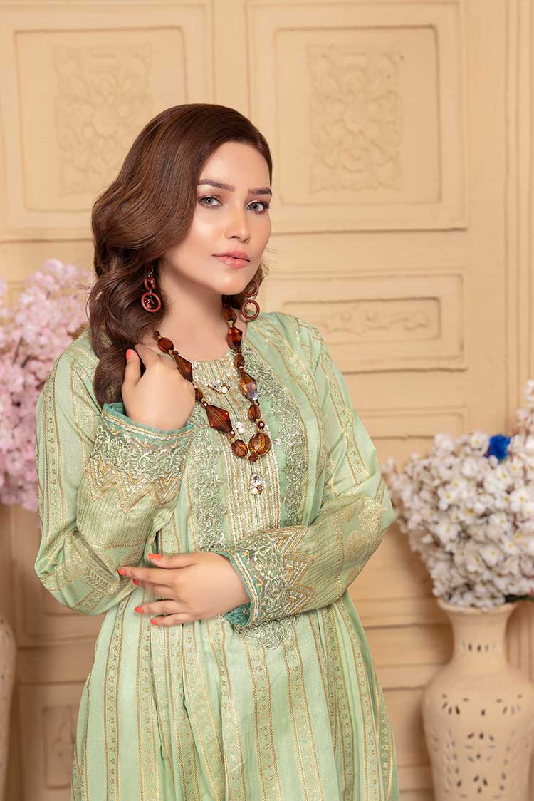 Picture of Ellena - Embroidered Jacquard Shirt - Available at Raja Sahib