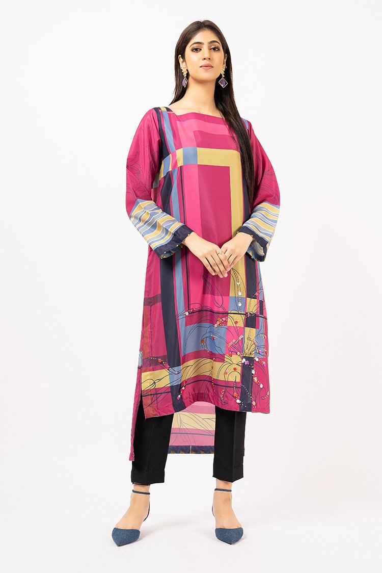 Picture of Ellena - Digital Printed Soft Crepe Shirt - Available at Raja Sahib
