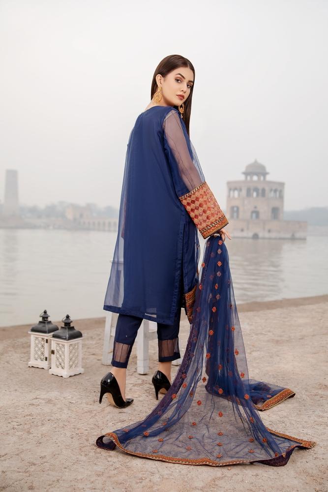Picture of Ellena - Fancy Embroidered Formal Wear 3 Piece Suit - VJQ278 - Available at Raja Sahib