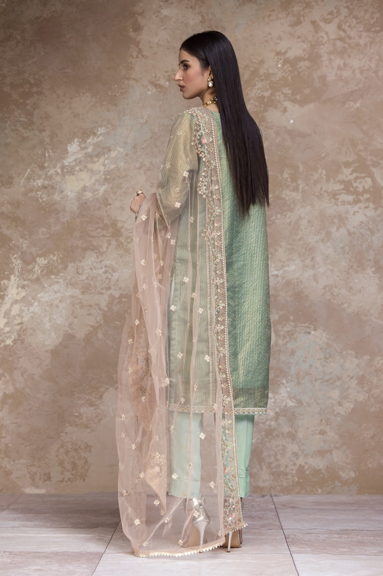 Picture of Ellena - 3-PC Stitched Embroidered Organza Suit - Available at Raja Sahib
