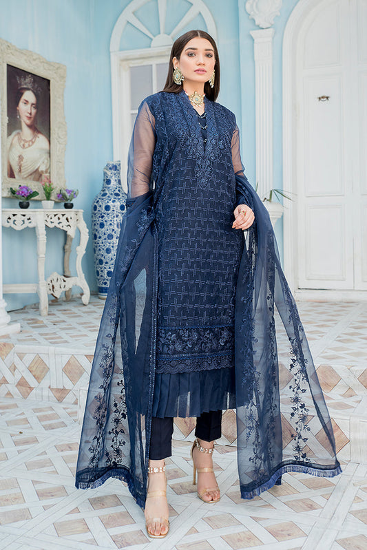 Picture of Ellena - Embroidered Organza 3-PC Suit - Available at Raja Sahib