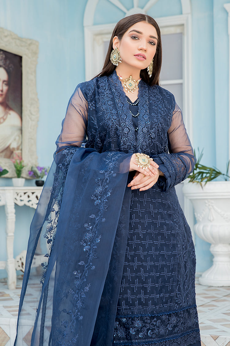 Picture of Ellena - Embroidered Organza 3-PC Suit - Available at Raja Sahib