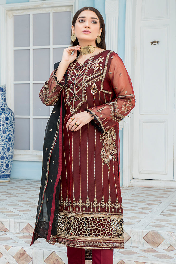 Picture of Ellena - 3-PC Stitched Organza Suit - Available at Raja Sahib