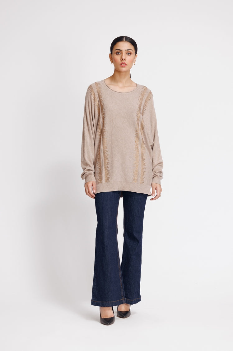 Picture of Ellena - Round Neck Pullover Sweater - Available at Raja Sahib