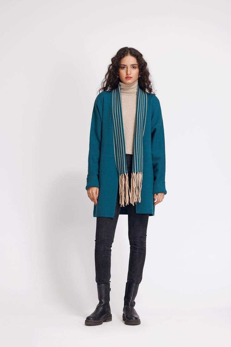 Picture of Ellena - V-Neck Cardigan Sweater - Available at Raja Sahib