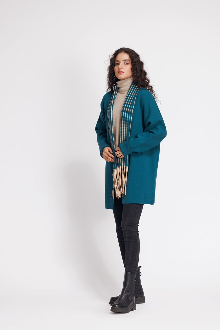 Picture of Ellena - V-Neck Cardigan Sweater - Available at Raja Sahib
