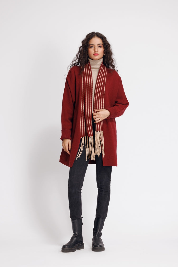 Picture of Ellena - V-Neck Cardigan Sweater - Available at Raja Sahib