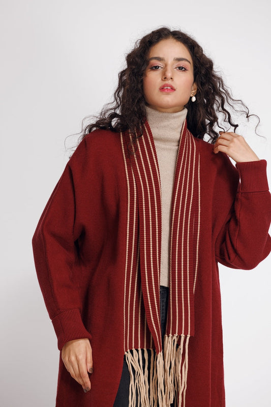 Picture of Ellena - V-Neck Cardigan Sweater - Available at Raja Sahib