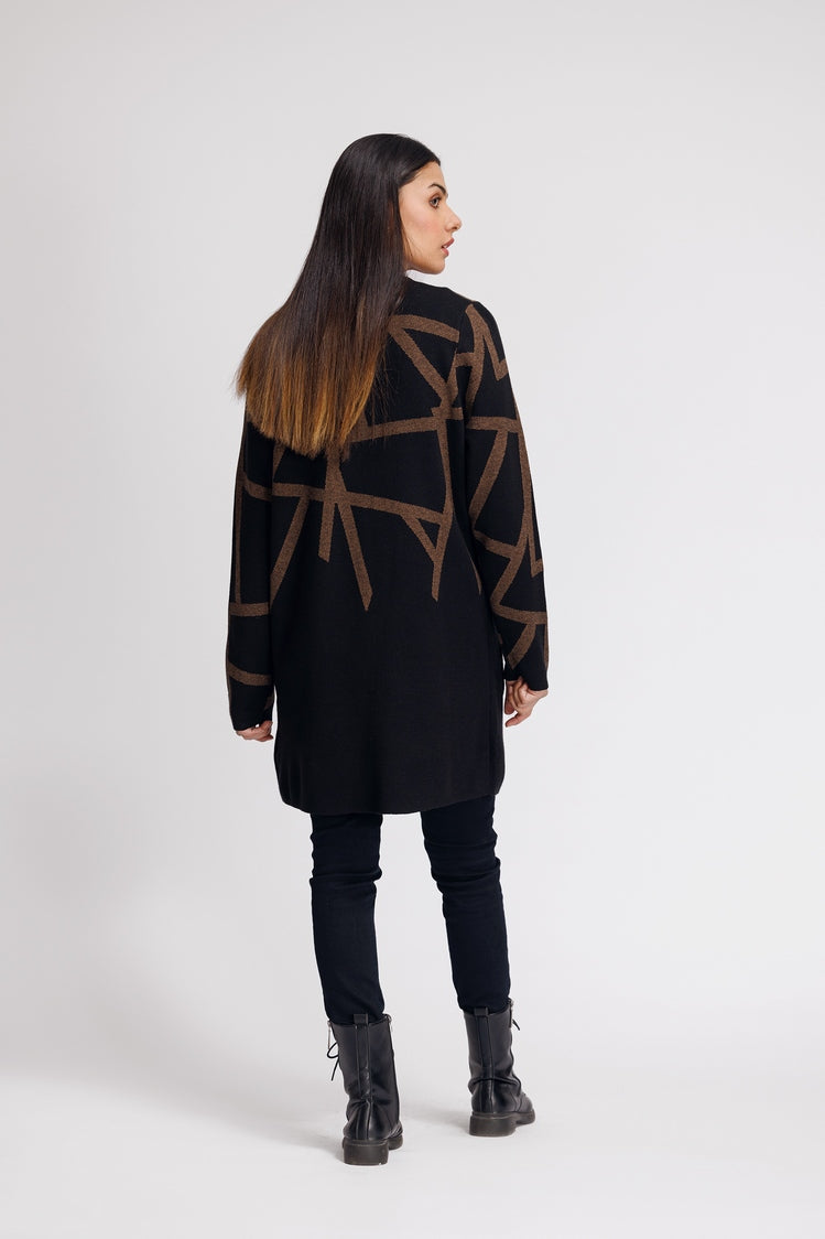 Picture of Ellena - Round Neck Cardigan Sweater - Available at Raja Sahib