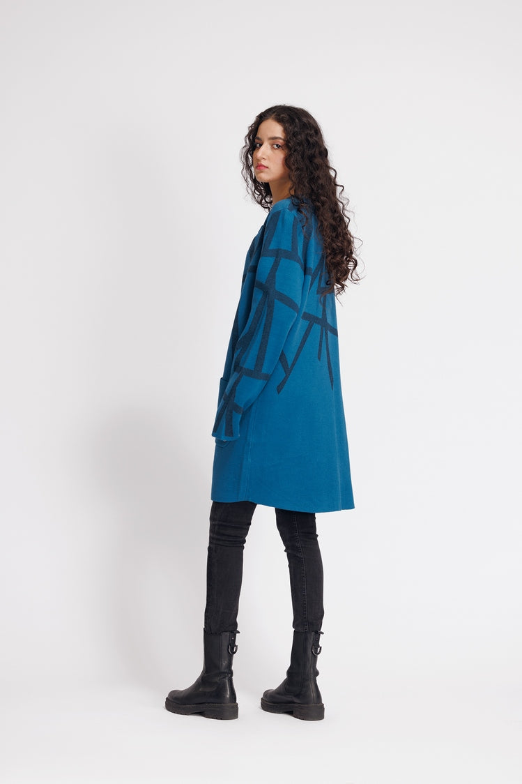 Picture of Ellena - Round Neck Cardigan Sweater - Available at Raja Sahib