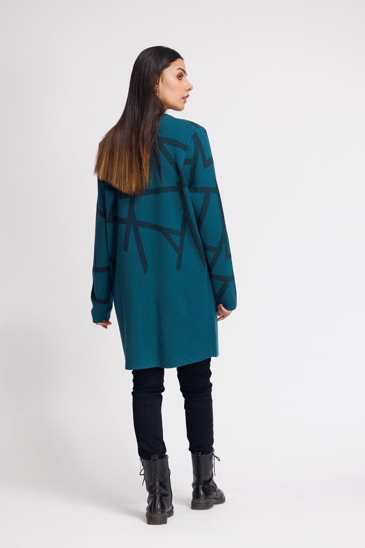 Picture of Ellena - Round Neck Cardigan Sweater - Available at Raja Sahib