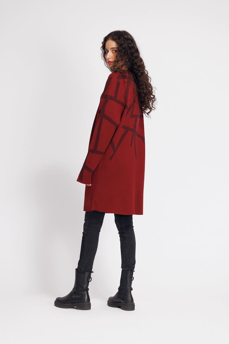 Picture of Ellena - Round Neck Cardigan Sweater - Available at Raja Sahib