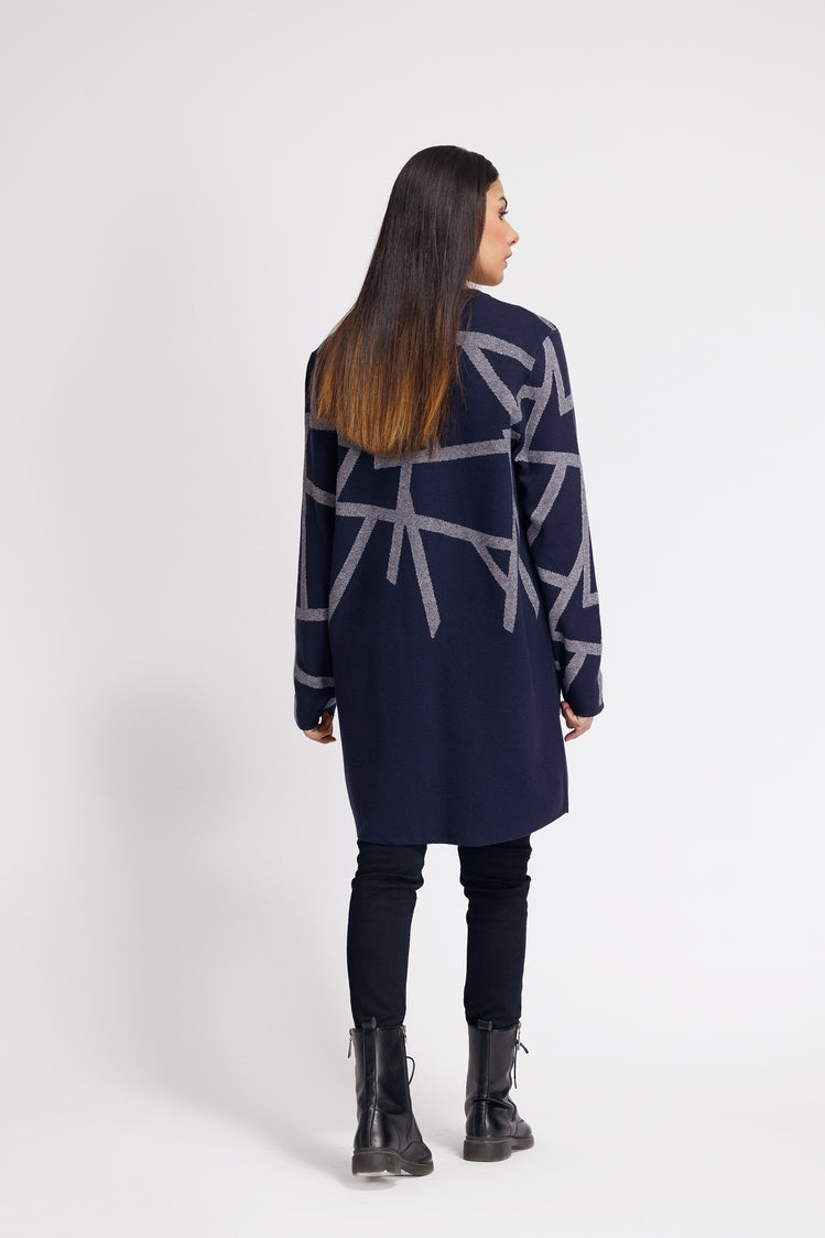 Picture of Ellena - Round Neck Cardigan Sweater - Available at Raja Sahib