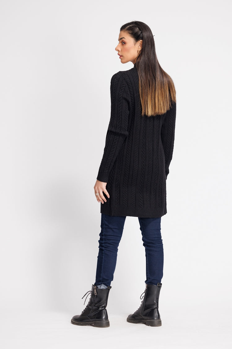 Picture of Ellena - Round Neck Cardigan Sweater - Available at Raja Sahib