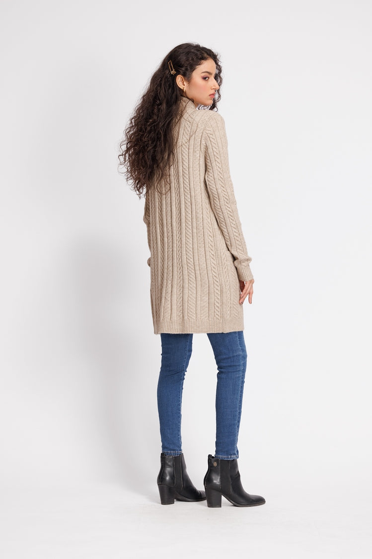 Picture of Ellena - Round Neck Cardigan Sweater - Available at Raja Sahib