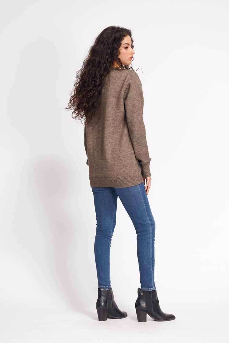 Picture of Ellena - V-Neck Cardigan Sweater - Available at Raja Sahib