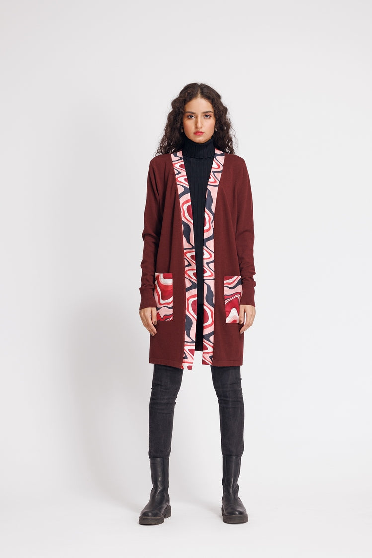 Picture of Ellena - V-Neck Cardigan Sweater - Available at Raja Sahib