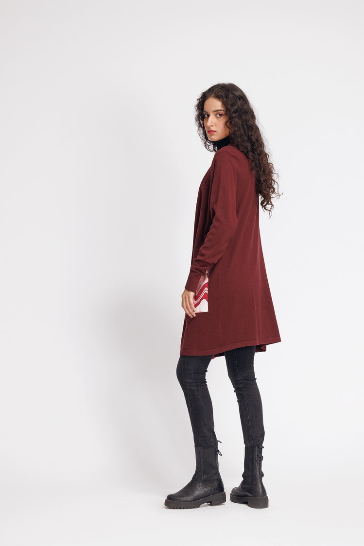 Picture of Ellena - V-Neck Cardigan Sweater - Available at Raja Sahib