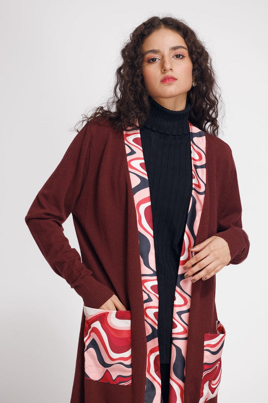 Picture of Ellena - V-Neck Cardigan Sweater - Available at Raja Sahib