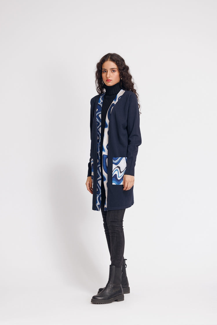 Picture of Ellena - V-Neck Cardigan Sweater - Available at Raja Sahib
