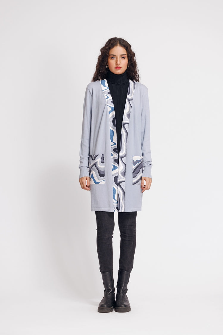 Picture of Ellena - V-Neck Cardigan Sweater - Available at Raja Sahib